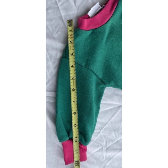 Vintage Trend Basics 1980 Girls Babies New Born Sz 18 Months Outfit Green Pink - Picture 7 of 16